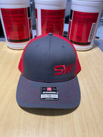 Richardson R112-SnapBack- Red/Charcoal w/red stitching